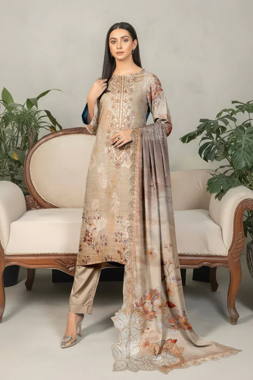 Embroidered Digital Printed Lawn Unstitched 3pc