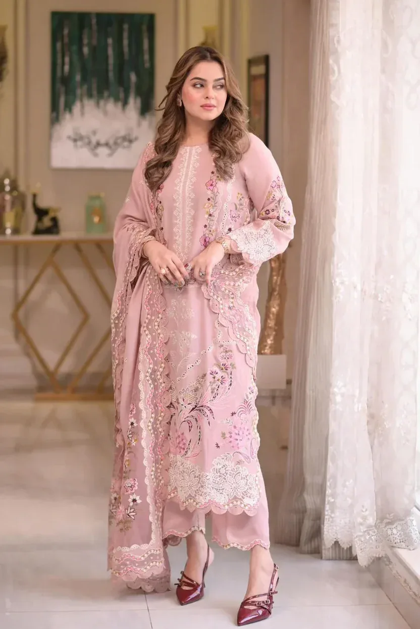 Luxury Unstitched Lawn Suit