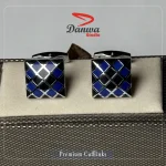 Black Blue Square Cufflink