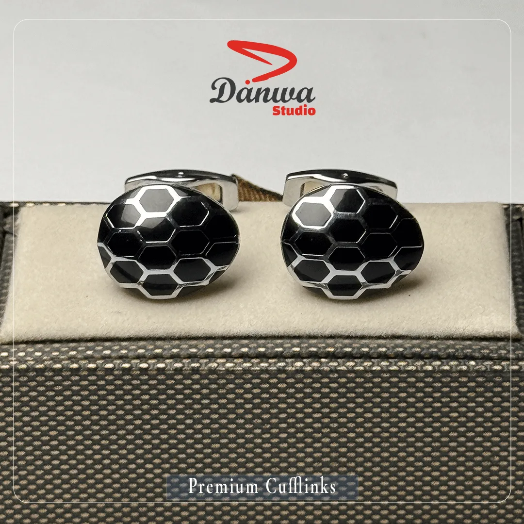 Black Oval Cufflink - Image 3