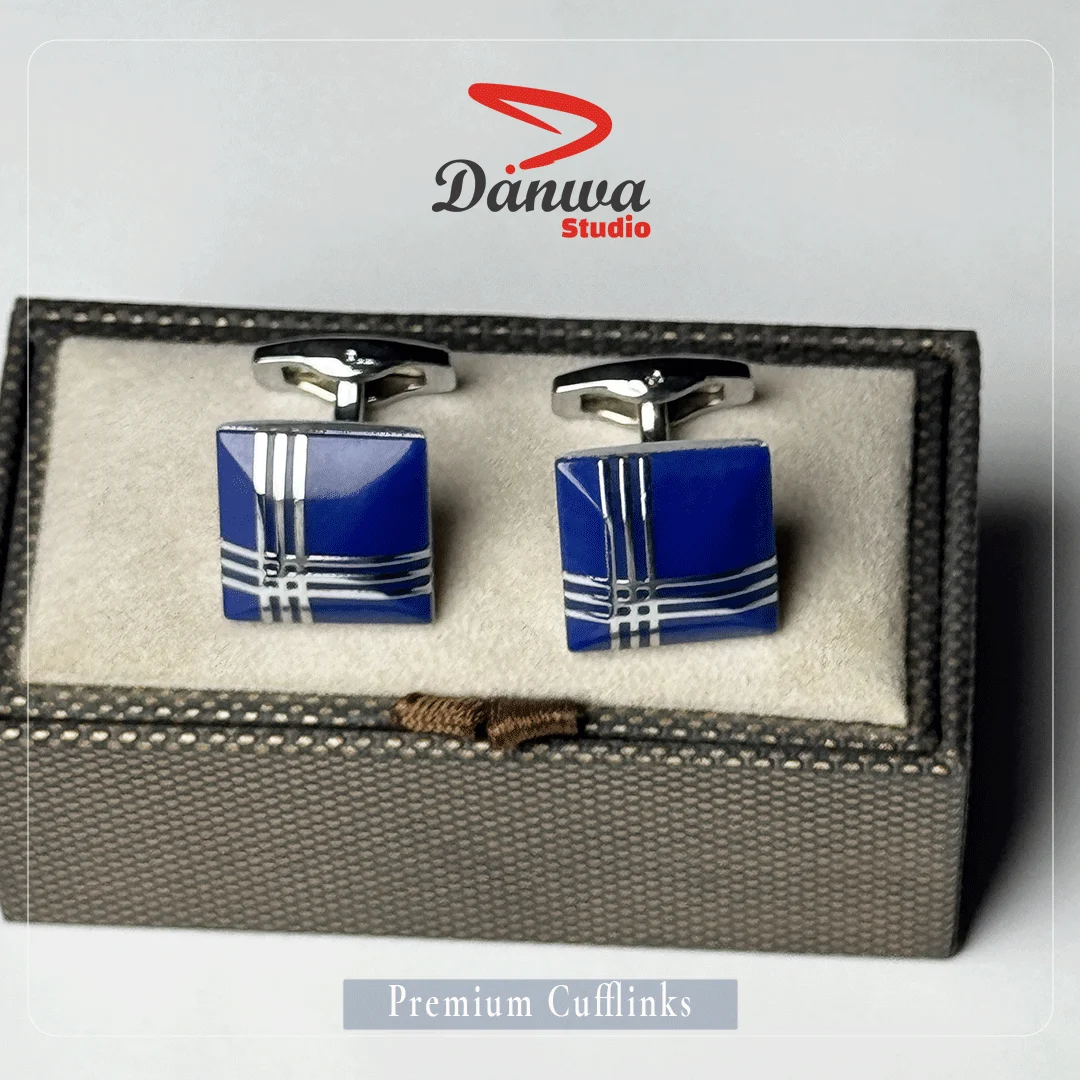 Blue Square Cufflink - Image 2