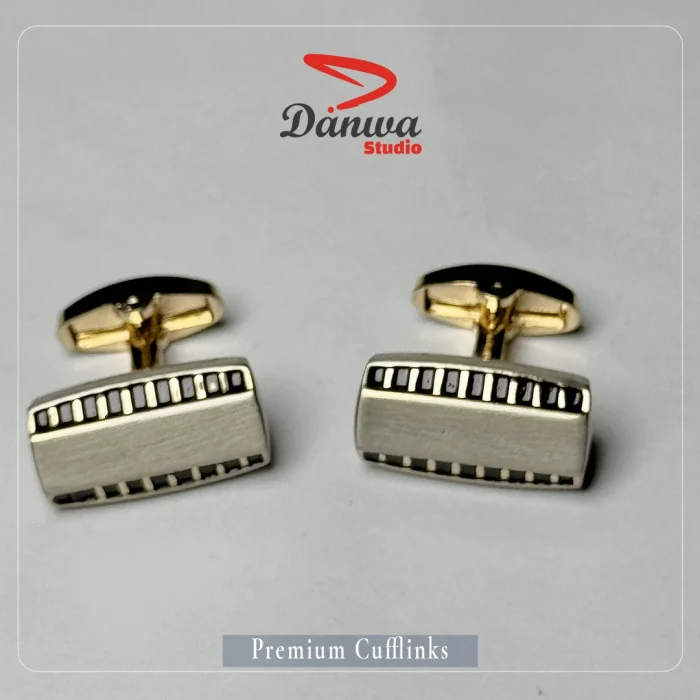 Golden Metal Rectangle Cufflink