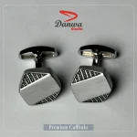 Grey Metal Circle Cufflink