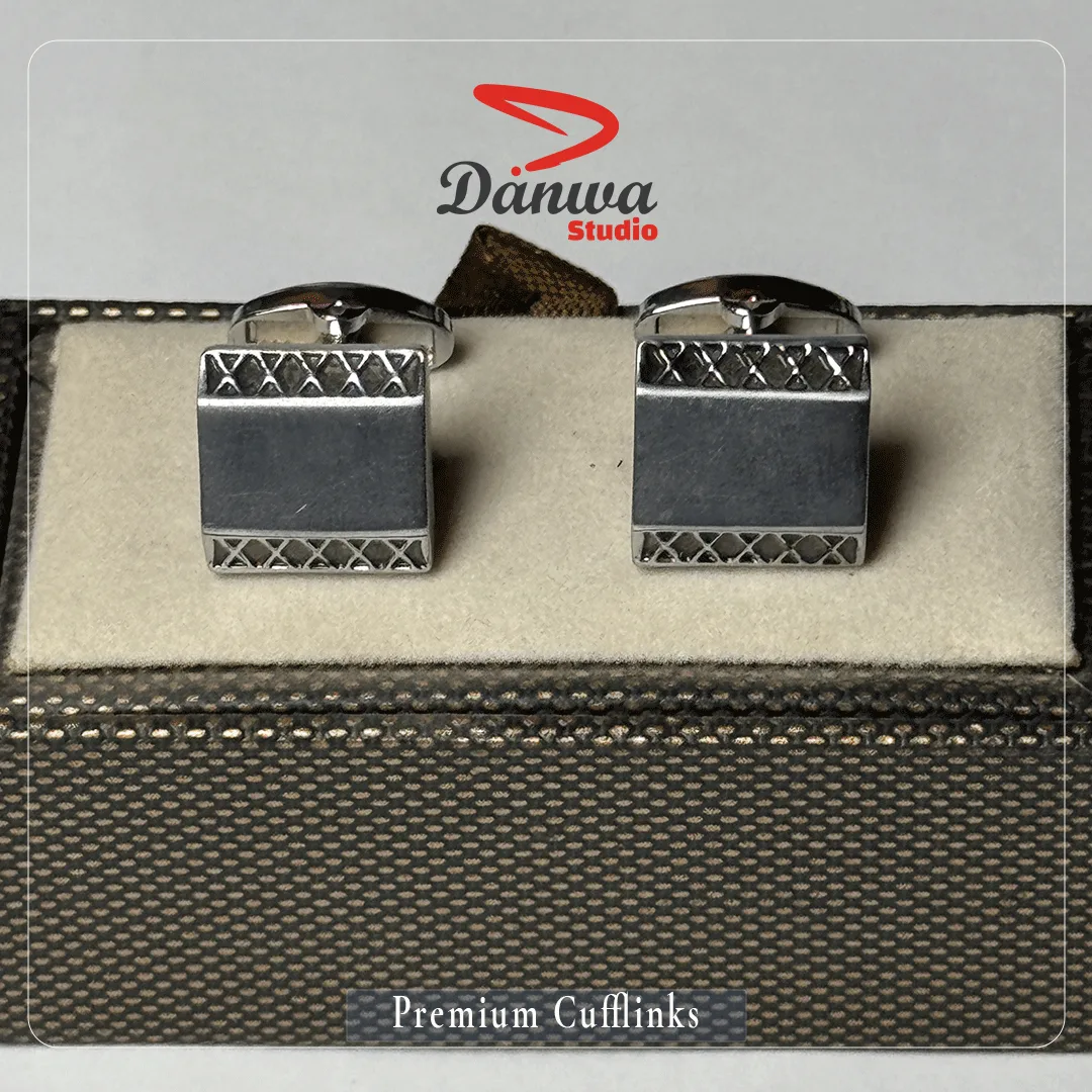 Grey Metal Square Cufflink - Image 2