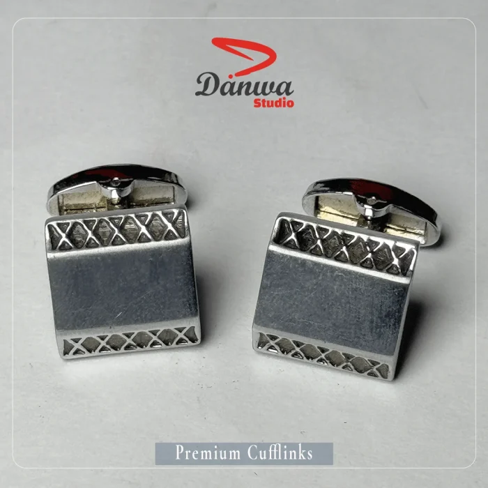 Grey Metal Square Cufflink