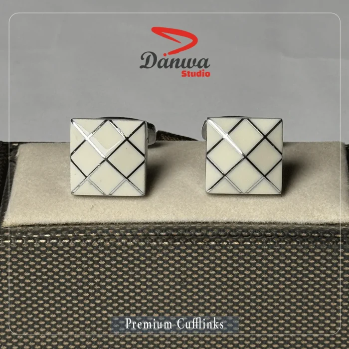 White Square Cufflink